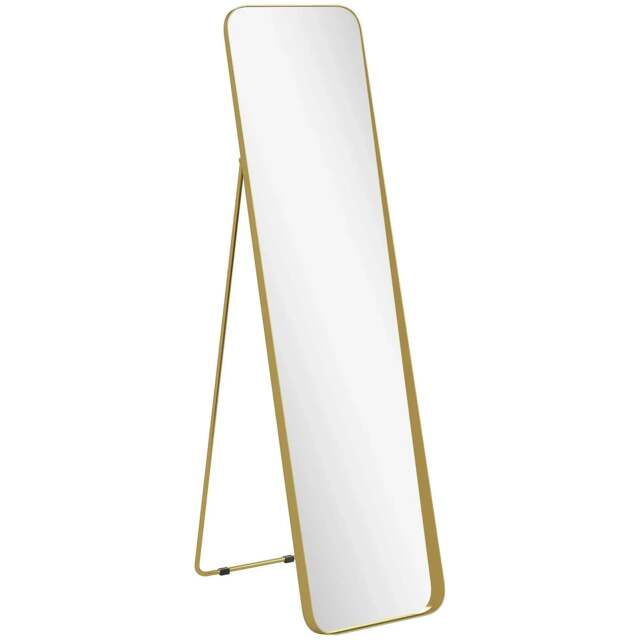 Rackhams 40 x 160 cm Rectangular Full Length Mirror - Gold Tone