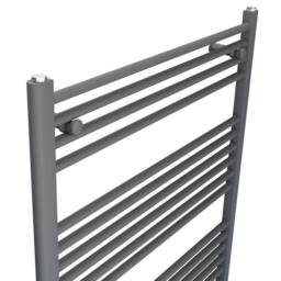 Rackhams 550mm x 1200mm Anthracite Grey Flat Electric Pre-Filled Heated Towel Rail Radiator For Bathroom Designer Standard Element - thumbnail 3