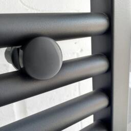 Rackhams 550mm x 1200mm Anthracite Grey Flat Electric Pre-Filled Heated Towel Rail Radiator For Bathroom Designer Standard Element - thumbnail 6