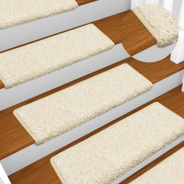Rackhams Stair Mats 10 pcs 65x21x4 cm White - image 1