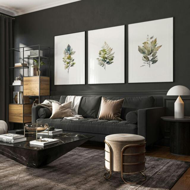 Rackhams Art Prints Floral - Set of 3 wall art prints - 16 x 22 inches / 40.65 cm x 56 cm - Polyester Canvas 260 gsm - Canvas wrapped - image 1