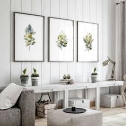 Rackhams Art Prints Floral - Set of 3 wall art prints - 16 x 22 inches / 40.65 cm x 56 cm - Polyester Canvas 260 gsm - Canvas wrapped - thumbnail 2