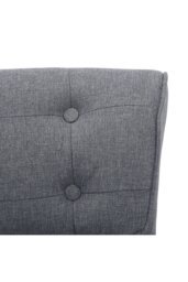 Rackhams Light Grey Modern Linen Upholstered Dressing Footstool with Black Legs - Grey - thumbnail 4