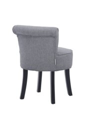 Rackhams Light Grey Modern Linen Upholstered Dressing Footstool with Black Legs - Grey - thumbnail 3