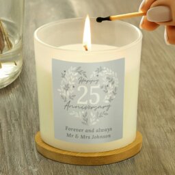 Rackhams Personalised 25th Silver Wedding Anniversary Candle Jar - thumbnail 4