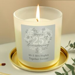 Rackhams Personalised 25th Silver Wedding Anniversary Candle Jar - thumbnail 2