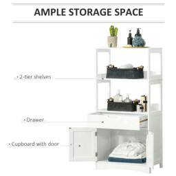 Rackhams Bathroom Floor Cabinet, Free Standing Kitchen Cupboard with Shelves, Drawer and Doors, Storage Organizer for Living Room, White - thumbnail 5