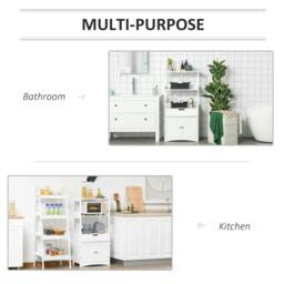Rackhams Bathroom Floor Cabinet, Free Standing Kitchen Cupboard with Shelves, Drawer and Doors, Storage Organizer for Living Room, White - thumbnail 6