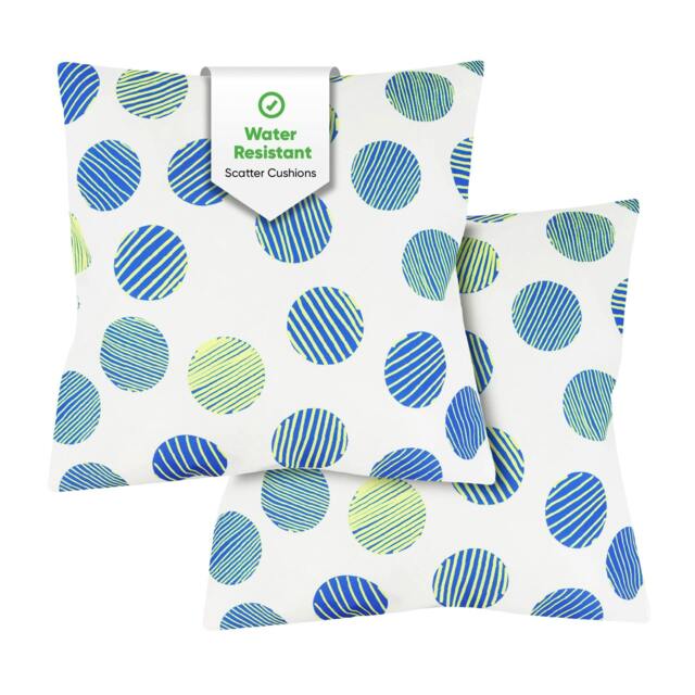 Rackhams Pair of Outdoor Scatter Cushions – Polka Dot Design - image 1