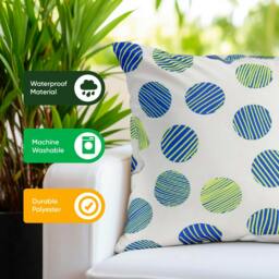 Rackhams Pair of Outdoor Scatter Cushions – Polka Dot Design - thumbnail 5