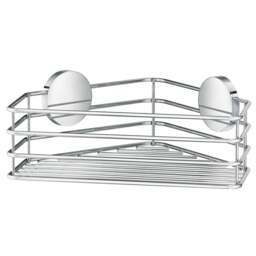 Rackhams Polished Chrome Stainless Steel Corner Shower Basket Self Adhesive Wall Mounted