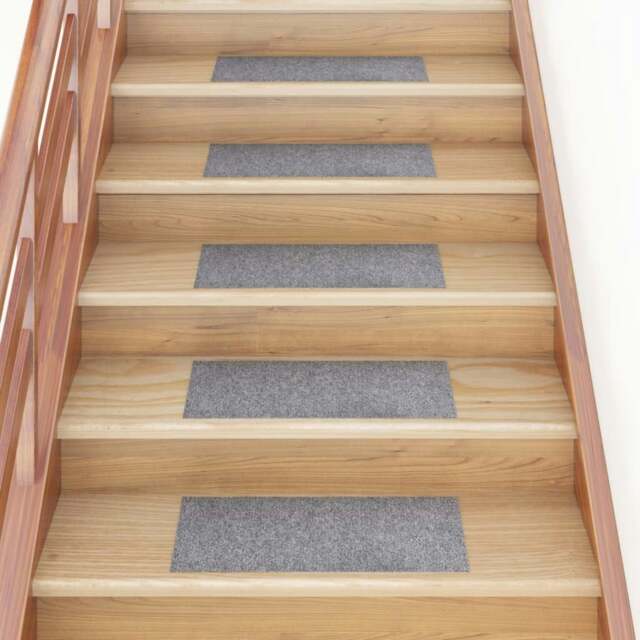 Rackhams Self-adhesive Stair Mats Rectangular 15 pcs 60x25 cm Light Grey