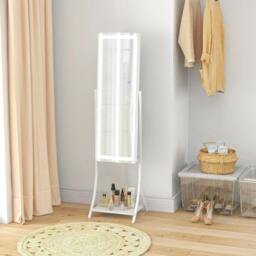 Rackhams Free Standing Dressing Mirror with LED Lights, Full Length Mirror with 3 Temperature Colours and Storage Shelf - thumbnail 2