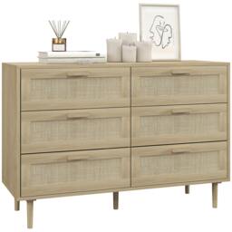 Rackhams Chest of Drawers, 6-Drawer Dresser for Bedroom, Living Room, Oak - thumbnail 2