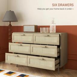 Rackhams Chest of Drawers, 6-Drawer Dresser for Bedroom, Living Room, Oak - thumbnail 4