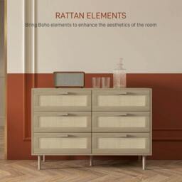 Rackhams Chest of Drawers, 6-Drawer Dresser for Bedroom, Living Room, Oak - thumbnail 5