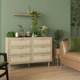 Rackhams Chest of Drawers, 6-Drawer Dresser for Bedroom, Living Room, Oak - thumbnail 1