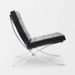 Rackhams Barcelona Chair And Ottoman, Real Leather - White - PU Leather - thumbnail 6
