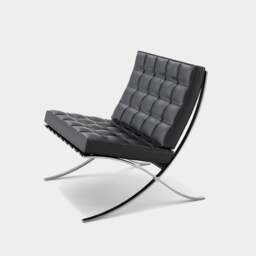 Rackhams Barcelona Chair And Ottoman, Real Leather - White - PU Leather - thumbnail 5