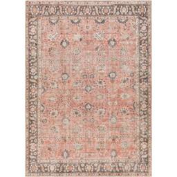 Rackhams Colin-Washable Brown Orange Grey Traditionnal Vintage Boho Rug - 80 x 220 cm - thumbnail 3