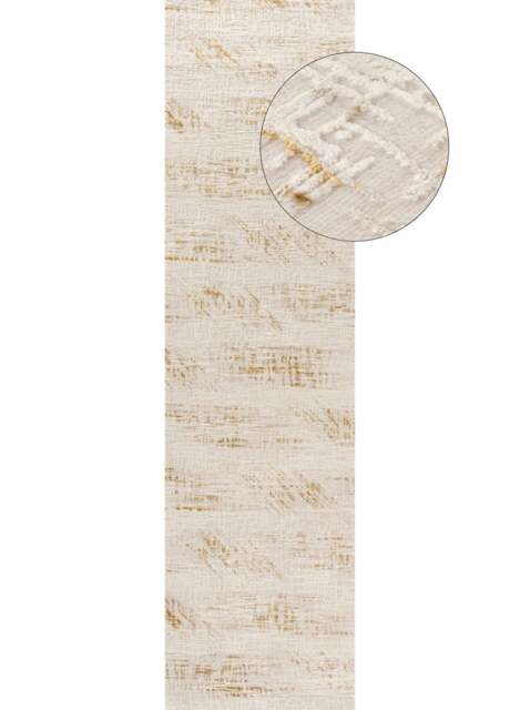 Rackhams Carmel Cream-Gold Abstract Rug - 6030 - 80X300 cm - image 1