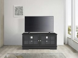 "Rackhams Hamilton Black Freestanding Traditional TV Cabinet with Storage Elegant Classic Design for Flat Screen TVs up to 55""" - thumbnail 2