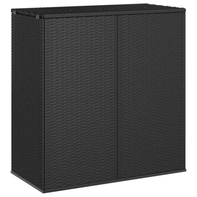 Rackhams Garden Cushion Box PE Rattan 100x49x103.5 cm Black