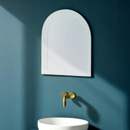 Rackhams Soho Arched Oval Wall Mounted Frameless Diamond Cut Bathroom Mirror 60 x 45cm - thumbnail 1