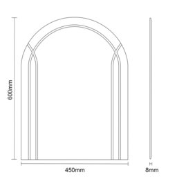 Rackhams Soho Arched Oval Wall Mounted Frameless Diamond Cut Bathroom Mirror 60 x 45cm - thumbnail 3