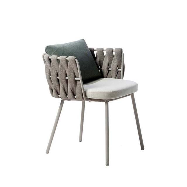 Rackhams Vallee Rattan Outdoor Dining Table Set, Table With Six Dining Chairs - Table 240cm (with 6 chairs) - Dark Grey Back Cushion + Light Grey Seat Cushion - Table 240cm (with 6 chairs)
