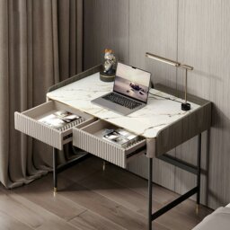 Rackhams Mateo Office Desk With Drawers, With Shelves - 100 x 60cm - thumbnail 4