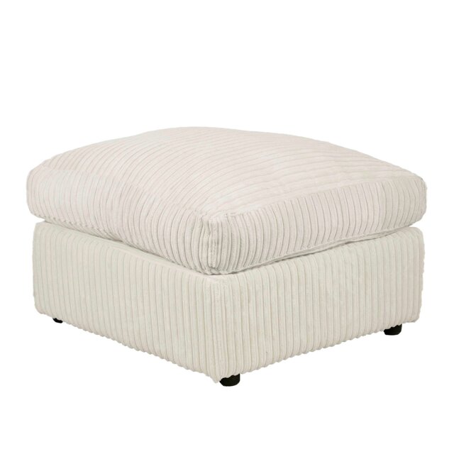 Rackhams Dylan Jumbo Cord Fabric Footstool in Cream - Cream - image 1