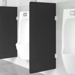 Rackhams Wall-mounted Urinal Privacy Screen Black 90x40 cm Tempered Glass - thumbnail 1
