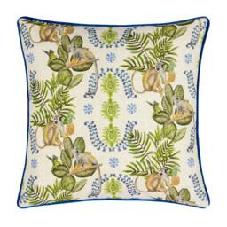 Rackhams Valera Lagos Tropical Monkey Cushion Cover - Multicoloured - 43cm x 43cm - Multicoloured - 100% Polyester - thumbnail 1