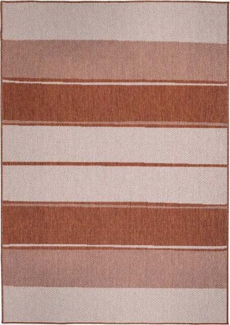 Rackhams Duo Weave Outdoor Rug Orange Stripes - 120X170 cm - image 1