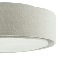 Rackhams Modern Flush Linen Fabric Ceiling Light Fitting with Diffuser Plate - thumbnail 3