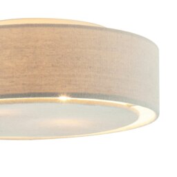 Rackhams Modern Flush Linen Fabric Ceiling Light Fitting with Diffuser Plate - thumbnail 5