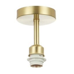 Rackhams Satin Brass Gold Plated Ceiling Light Fitting for Industrial Style Light Bulbs - thumbnail 1