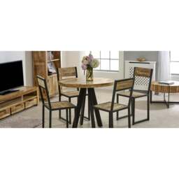 Rackhams Valor Mango Wooden 4 Seater Round Dining Table - Wood - 90x90x78 CM (LxDxH) - Dining Table - thumbnail 6