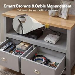 Rackhams Corner TV Stand Small TV Cabinet with Storage Drawer Entertainment Unit - thumbnail 5