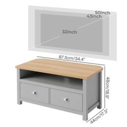 Rackhams Corner TV Stand Small TV Cabinet with Storage Drawer Entertainment Unit - thumbnail 3