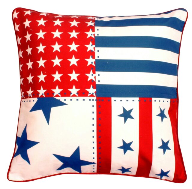 Rackhams Stars & Stripes Printed Cushion - 43cm x 43cm - Stars Stripes