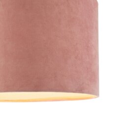 Rackhams Soft Velvet Blush Pink Fabric Round Lamp Shade for Table or Pendant - thumbnail 4