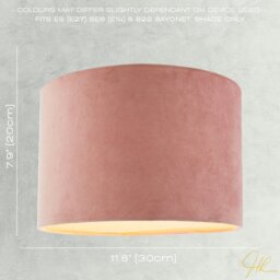 Rackhams Soft Velvet Blush Pink Fabric Round Lamp Shade for Table or Pendant - thumbnail 6