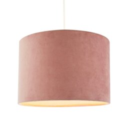 Rackhams Soft Velvet Blush Pink Fabric Round Lamp Shade for Table or Pendant - thumbnail 2