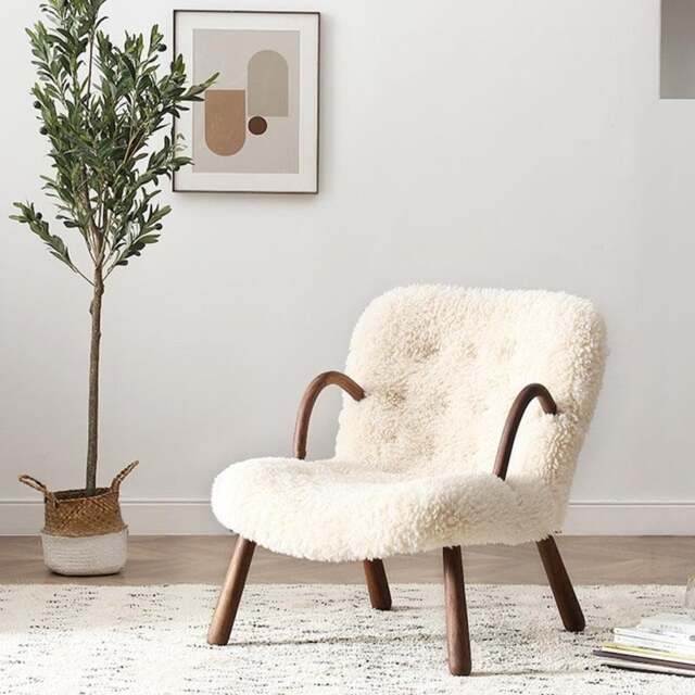 Rackhams Philip Arc Armchair And Ottoman, Boucle - NO Footstool - image 1