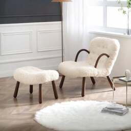Rackhams Philip Arc Armchair And Ottoman, Boucle - NO Footstool - thumbnail 2