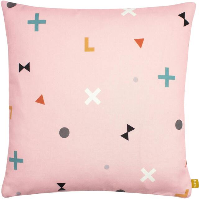 Rackhams Bitsa Recycled Cushion Cover - Blush Pink/Grey - 43cm x 43cm - Blush Pink/Grey - 100% Repreve Polyester - image 1