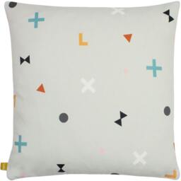 Rackhams Bitsa Recycled Cushion Cover - Blush Pink/Grey - 43cm x 43cm - Blush Pink/Grey - 100% Repreve Polyester - thumbnail 2