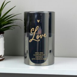 Rackhams Personalised Love Smoked Glass LED Candle - thumbnail 4